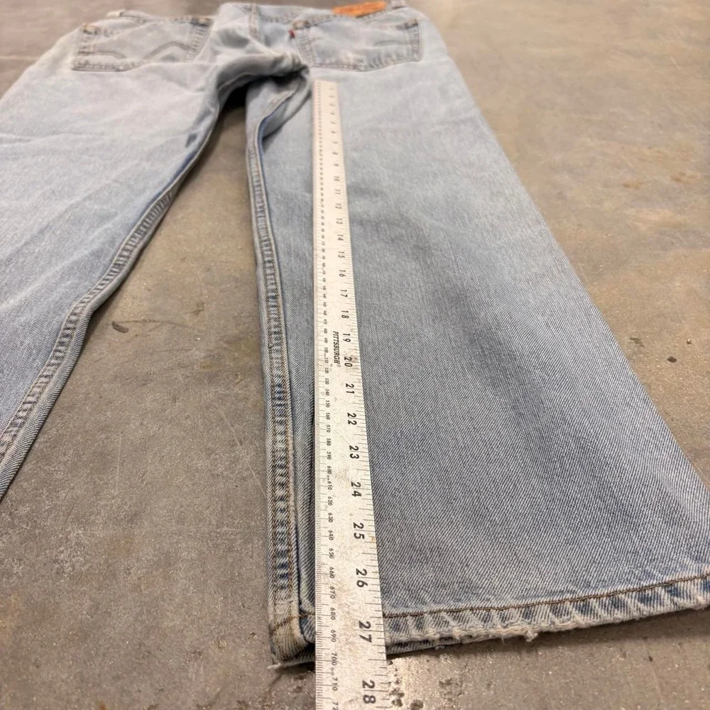 Vintage Levi's 505 Regular Fit Jeans Light Wash Distressed Denim 34x29